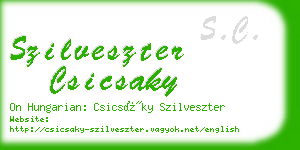 szilveszter csicsaky business card